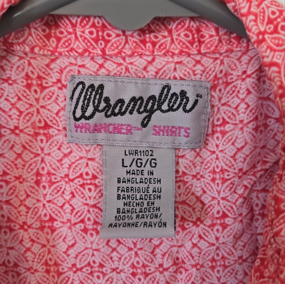 Wrangler | Red Sleeveless Western Shirt Size Large - Picture 6 of 8